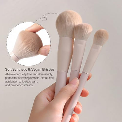Kingtree Travel Makeup Brush Set, 13PCS Portable Makeup Brushes with Pouch | Easy-taken Makeup Brushes with Bag, Professional Travel Brush Set for Make Up, Full Face Cosmetic Brushes for Girls Beginners