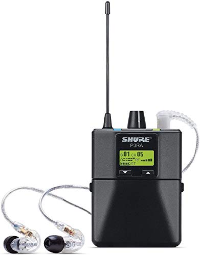 Shure PSM300 P3TRA215TWP Pro Wireless In-Ear Personal Monitor System with SE215-CL Earphones, Twinpack - J13 Band - size: Twinpack, style: J13 Band (566-590 MHz)