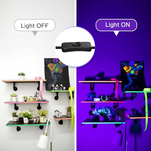 40W LED Black Light Bar for Glow Party, Blacklight with Plug &Switch, Each Light Up 484 Sq.ft Area, Halloween Glow Lights, Fluorescent Body Paint, Stage Lighting