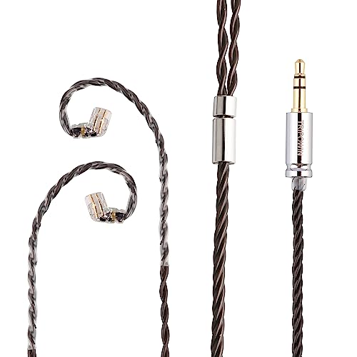 Linsoul Tripowin Mirage IEM Cable, 4N HiFi IEM Upgrade Replacement Eord | 30AWG OCC, with 3.5mm Audio Jack for in-Ear Monitor Audiophile Musician, Recessed 2pin - size: Recessed 2-Pin