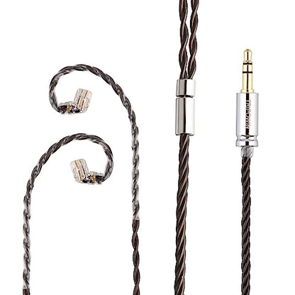 Linsoul Tripowin Mirage IEM Cable, 4N HiFi IEM Upgrade Replacement Eord | 30AWG OCC, with 3.5mm Audio Jack for in-Ear Monitor Audiophile Musician, Recessed 2pin - size: Recessed 2-Pin