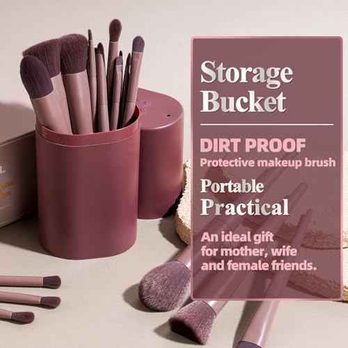 BS-MALL Makeup Brush Set 18 Pcs Premium Synthetic Foundation Powder Concealers Eye shadows Blush Makeup Brushes with black case (D-Brown) - color: D-Brown