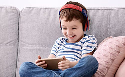 eKids Spiderman Wireless Bluetooth Portable Headphones with Microphone, Volume Reduced to Protect Hearing Rechargeable Battery, Adjustable Kids Headband for School Home or Travel | Volume Reduced and Built-in Microphone - color: Spiderman