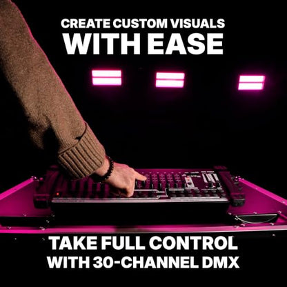 Rockville STAGE PANEL 336 Visual Effect Light, Wash + Matrix Combo, 50 Watts, Strobe Effects, 30 Channel DMX Control, 10 Auto and Sound Programs Ideal for DJ Booths, Clubs, Parties, and Stage Lighting | 280 RGB LEDs, 56 White Strobe LEDs, 30 DMX Channels,