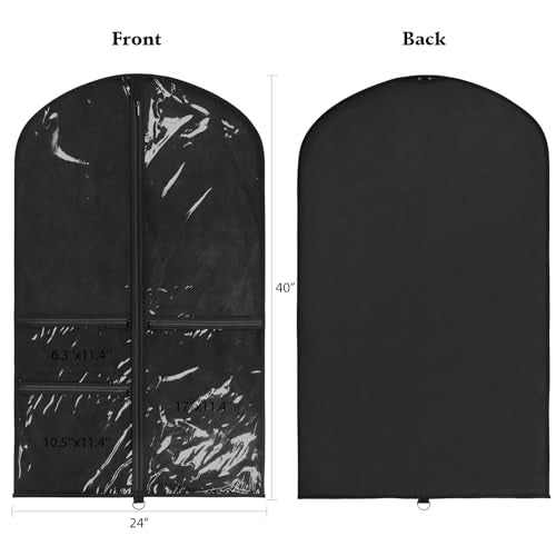 Univivi 40 Inch Dance Costume Garment Bags for Dancers, Black, 4 Pack - color: Black, size: 4 Pack