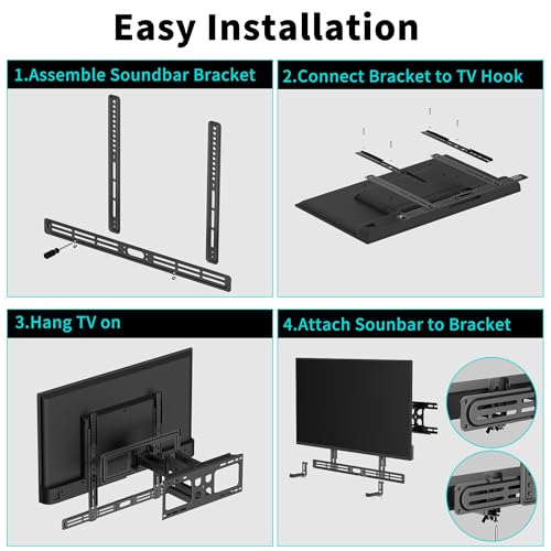 XINLEI Universal Soundbar Mount with Holes/Without Holes, Sound Bar TV Bracket for Speaker Non-Slip Base Holder Extends 3.46"-6.1",Support 20lbs SBR501 - color: SBR501