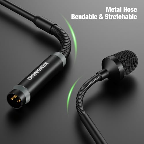 DJ Mic 17 Inch Flexible Gooseneck Microphone, Professional XLR Wired Dynamic Bob Barker Microphone for Video Conference, Podium, Singing, Karaoke DJ Mixer Dedicated Disc Shouting KTV Bar, Metal - size: 17 Inch