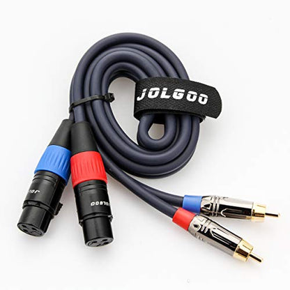 Jolgoo XLR to RCA Cable - Dual Female to Dual Male, 3.3 Feet, HiFi Audio, OFC Wire, for Amplifier, Mixer, Microphone - size: 3.3 Feet, style: Dual XLR Female to Dual RCA Male