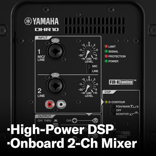 Yamaha DHR Series Powered Speaker, 700W, 10" LF, 1.4" HF Compression Driver With Plywood Enclosure and Integral Rigging | 1.4 HF Compression Driver With Plywood Enclosure and Integral Rigging, 10 LF - style: DHR10