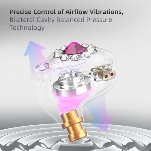 Wired Gaming Earbuds AK6 SPARK Detachable IEM Bass Sound Headphones Pink | 1DD HiFi in Ear Monitor 11mm Dynamic Driver for Video Music Gaming NO MIC - color: Dark Pink