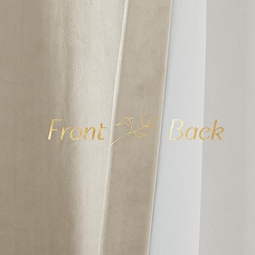 NICETOWN Camel Room Darkening Velvet Curtain Bedroom Window Drape 96 inch Long, 1 Panel Living Room Back Tab Blackout Curtain Window Treatment Velvet Panel Farmhouse for Apartment, 48" Width - color: Camel, size: 48"W x 96"L (Pack of 1)