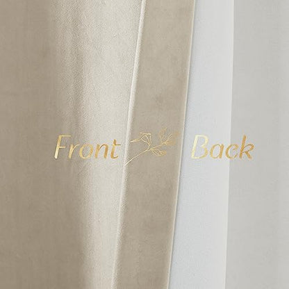 NICETOWN Camel Room Darkening Velvet Curtain Bedroom Window Drape 96 inch Long, 1 Panel Living Room Back Tab Blackout Curtain Window Treatment Velvet Panel Farmhouse for Apartment, 48" Width - color: Camel, size: 48"W x 96"L (Pack of 1)