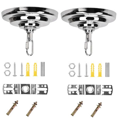 KC&KST 5" Ceiling Light Cover Plate Canopy Kit - 2-Pack, Heavy Duty, Silver Cover for Chandelier/Pendant/Swag Light, Includes Loop, Cross Bar and Mounting Screws (Silver-2PC) - color: Silver-2PC