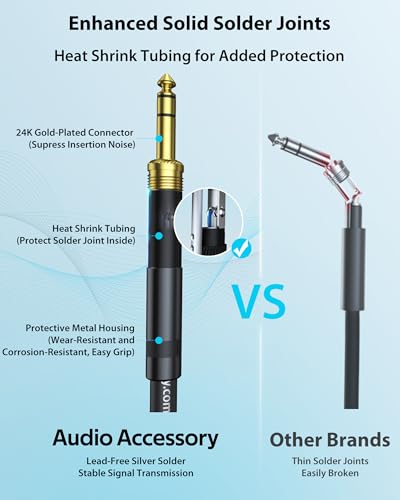 AA AUDIO ACCESSORY XLR Female to 1/4 Cable with XLR Cable 6ft Bundle, Rean Connectors from Neutrik, Kevlar-Reinforced Nylon Braided TRS to XLR Cable, Balanced Quarter Inch to XLR Female Cable, OFC - size: 6ft, style: XLR Female to 1/4 & XLR Cable