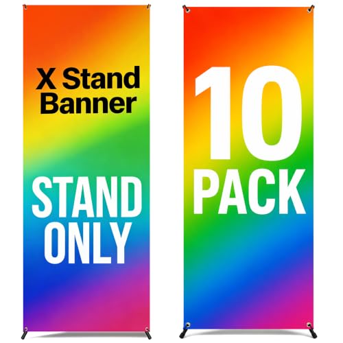 4U Media&Displays Premium X Banner Stand Display 24"x72" 10 PACK with Carrying Bag (STAND ONLY) - size: 10 PACK