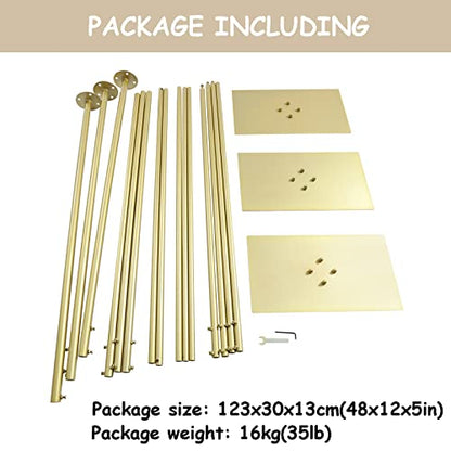 Professional Backdrop Stand Pipe Kit,10'x 20' Heavy Duty Adjustable Height Background Support System Curtain Frame Telescopic with Steel Base for Wedding Party Photography Show Display,Gold - size: 10FT x 20FT,Gold