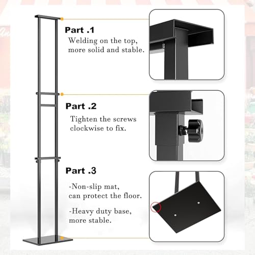 WHAUU 6Pack Display Stand Sign Holder, Heavy Duty Adjustable Poster Stand | Pedestal Sign Stand with Non-Slip Base, Up to 75inch, Double-Sided for Board & Foam Sign, Fit Wedding, Restaurant, Business - size: 75 inch-6PACK