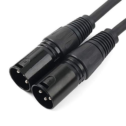 XLR Splitter Cable, 1 Female to 2 Male Patch Microphone Cable XLR Y Splitter Cable Balanced Splitter Cord (3 Pin Male to 1 Female)- 5 Feet - size: 5 Feet