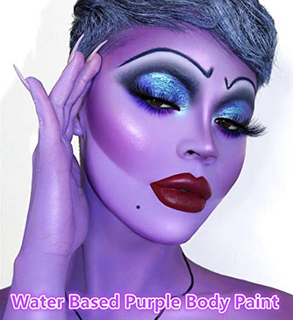 Go Ho 6 Colors Purple Face Body Paint,Cream Water Based Makeup for Halloween Cosplay,Body Paint FX Makeup Palette,Professional Face Paint Purple Makeup - color: 6 Colors Purple Makeup