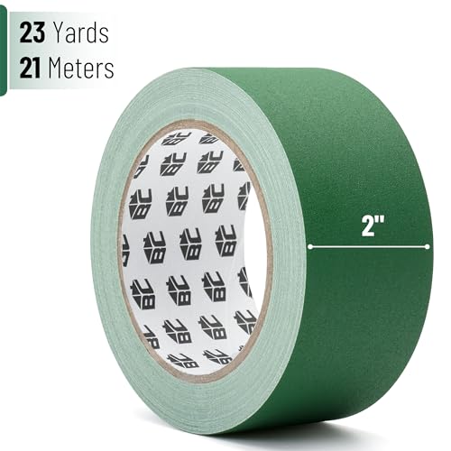Bates- Gaffers Tape 2 Inch x 23 Yards, Gaffer Tape 2 Inch, Polyethylene-Coated Cloth, Non-Reflective, No Residue - color: Green, size: 2 Inch x 23 Yards