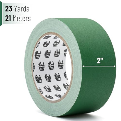 Bates- Gaffers Tape 2 Inch x 23 Yards, Gaffer Tape 2 Inch, Polyethylene-Coated Cloth, Non-Reflective, No Residue - color: Green, size: 2 Inch x 23 Yards