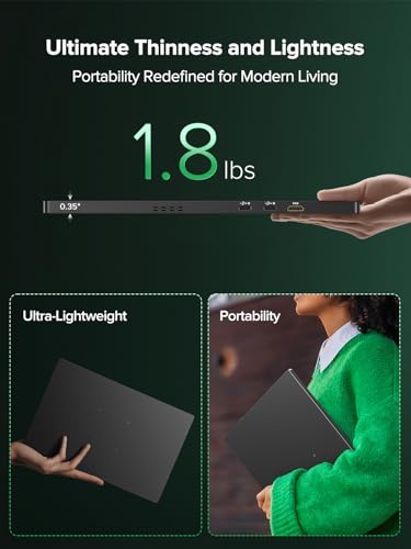 Newsoul 4K Portable Monitor 1200Nits Ultra Bright 16'' Laptop Monitor 145% sRGB 2000:1 Contrast Matte Screen with USB-C HDMI VESA, Slim External Screen with Protective Case for PC/Phone/Game Console - size: 16 Inches
