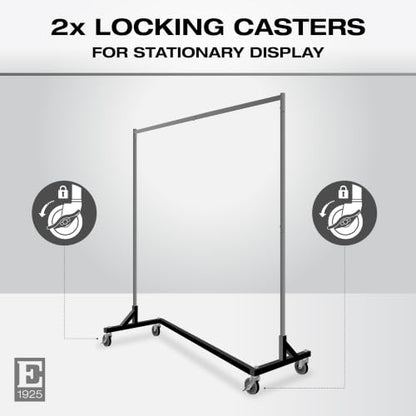 Econoco Economy Z-Rack, Collapsible, Black, 64" L x 24" W x 70" H - color: Black, style: Z Rack