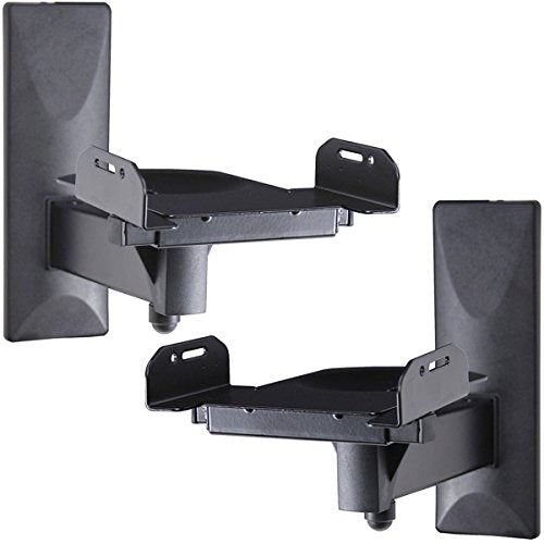 VideoSecu One Pair of Side Clamping Bookshelf Speaker Mounting Bracket with Swivel and Tilt for Large Surrounding Sound Speakers MS56B 3LH