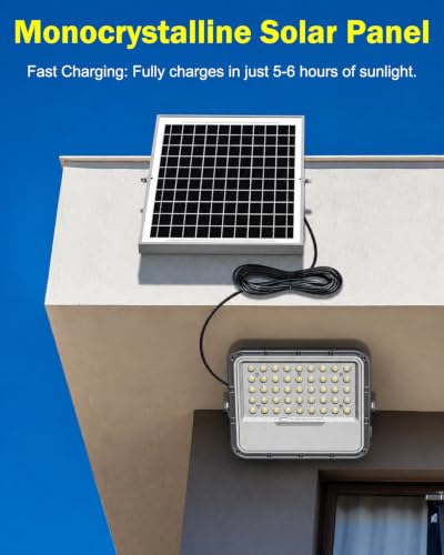Engrepo Solar Lights Outdoor 3000LM Auto On/Off Dusk to Dawn Light | IP65 Waterproof Outside Solar Powered Security Flood Light with Remote Control for Wall Porch Shed Barn
