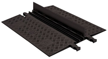 Checkers 2 Channel Low Profile Drive Over Cable Protector with Built in ADA Compliant Ramp, Heavy Duty Loads up to 46,000 Pounds, Polyurethane Construction, Black/Black, GD2X75-B/B - color: Black, style: ADA Compliant