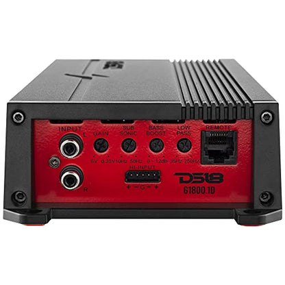 DS18 G1800.1D Car Audio Amplifier 1-Channel Class D Monoblock 1800 Watts - Remote BASS Knob Included - Easy Installation - Compact and Powerful Design - style: 1800 Watts Monoblock