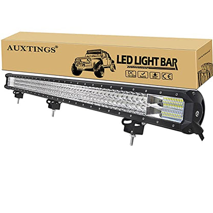 AUXTINGS 45 inch 612W LED Light Bar Triple Row Spot Flood Combo Beam Off Road Lights Waterproof Work Light for Trucks SUV ATV UTV Boat Lights, 12V 24V - size: 45 inch 3 row