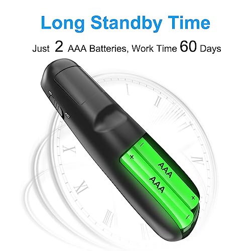 Presentation Clicker for PowerPoint, Wireless Presenter Remote with Laser | Ergonomic PowerPoint Remote Clicker with Green Laser Pointer for Computer Laptop/Windows/Mac/PPT/Google Slides Advancer - style: Green Pointer