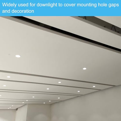PATIKIL 12W 5.4" OD 4" ID Light Trim Ring, 2pcs Downlight Mounting Bracket Circular Light Cover Light Fixture for Ceiling Wall Recessed Can Downlight, White - color: White, size: 5.4" x 4"