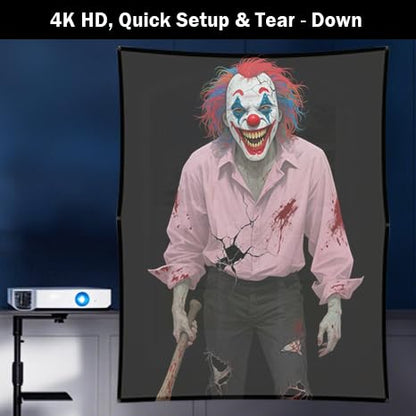 100 Inch Holographic Rear Projection Screen - Portable Foldable Double-Sided Anti-Wrinkle Projector Screen for Halloween, Christmas, Movie Nights & Holiday Parties | Indoor Hologram Video Projection