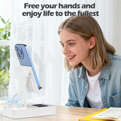 JTEMAN Cell Phone Stand with Bluetooth Speaker and Charging Stand,Piano Keys Design,Music Lovers & Teacher Gifts,Birthday Gifts for Men Women Dad Mom,Cool Tech Gadgets-White - color: White