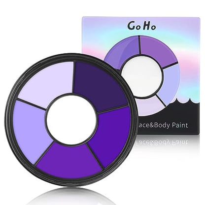 Go Ho 6 Colors Purple Face Body Paint,Cream Water Based Makeup for Halloween Cosplay,Body Paint FX Makeup Palette,Professional Face Paint Purple Makeup - color: 6 Colors Purple Makeup