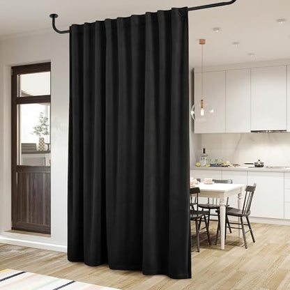StangH Black Party Backdrops Velvet Curtains W72 x L120 inches 1 Panel | Retro Aesthetic Fullness Window Panels, Room Darkening Soundproof Drapes for Party Backdrops, Large Windows - color: Black, size: 72"W x 120"L (Pack of 1)