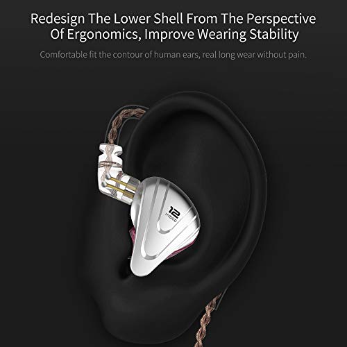 Linsoul KZ ZSX 5BA+1DD 6 Driver Hybrid in-Ear HiFi Earphones - color: Black, style: Without Mic
