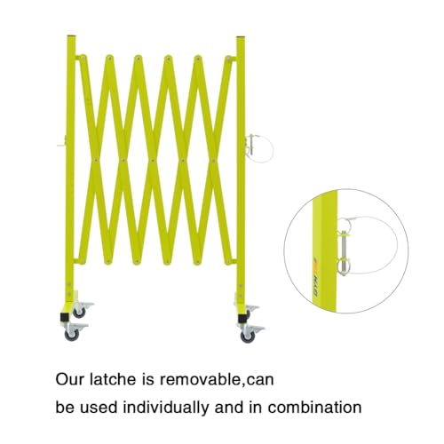 TRUNK Industrial Expandable Metal Barricade, 8 Feet, Matte Yellow, Portable Safety Barrier with Casters, Flexible Fence Mobile Barrier Gate, Adjustable Traffic Fence for Airport,School,Shopping mall - size: 8 FT Matte Yellow-41 in(L-H)