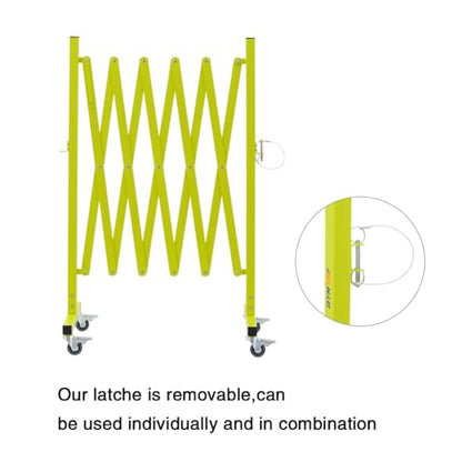 TRUNK Industrial Expandable Metal Barricade, 8 Feet, Matte Yellow, Portable Safety Barrier with Casters, Flexible Fence Mobile Barrier Gate, Adjustable Traffic Fence for Airport,School,Shopping mall - size: 8 FT Matte Yellow-41 in(L-H)