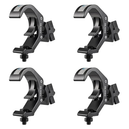 1.57-2.36 Inch Truss Clamp, 4PCS GZhumin Professional Aluminium Black Stage Lighting Clamp Hook with TUV Certified, Heavy Duty 100KG 220LB Lighting Clamps, Fit for 40-60 mm OD Tube