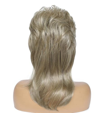 Adequate Mullet Wig for Women, Joe Dirt,Emo Wig,80s Costumes Fancy Party Accessory Cosplay, Halloween (Blonde) - color: A-Blonde