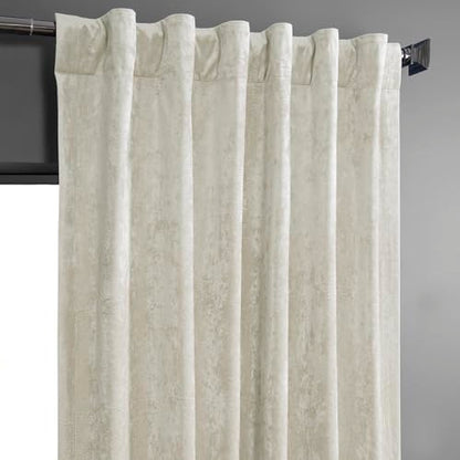HPD Half Price Drapes Lush Crush Velvet Curtains - Room Darkening Curtain 84 Inches Long for Bedroom & Living Room, Luxury Look, Rod Pocket Design, (1 Panel), 50W x 84L, Champagne - color: Champagne, size: 50"W x 84"L (Pack of 1)