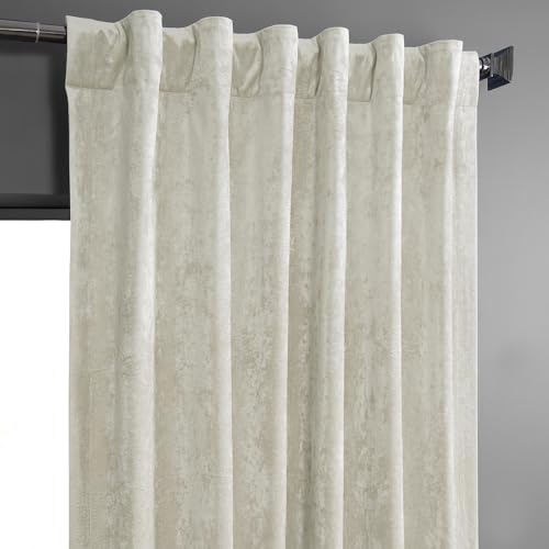 HPD Half Price Drapes Lush Crush Velvet Curtains - Room Darkening Curtain 96 Inches Long for Bedroom & Living Room, Luxury Look, Rod Pocket Design, (1 Panel), 50W x 96L, Champagne - color: Champagne, size: 50"W x 96"L (Pack of 1)
