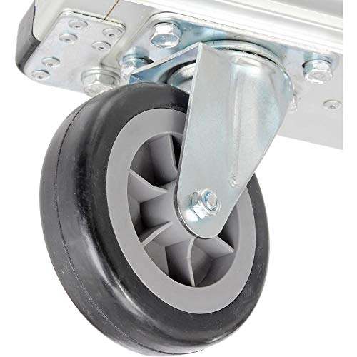 Global Industrial Lightweight Folding Platform Truck, Aluminum, 48"L x 24"W | 600 Lb. Capacity, 2 Swivel & 2 Rigid 5" Rubber Casters, Flatbed Push Cart - size: 49"L x 24"W x 6"H