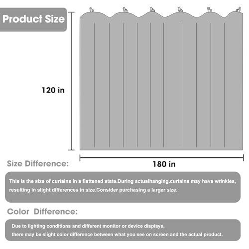 Room Divider Blackout Curtain Track Curtains Wall Dividers Panels Screen for Living Rooms Bedroom Office Privacy Partition Separation, W180 × L120 Inch,1 Panel, Black - color: Black, size: 180"W x 120"L (Pack of 1)