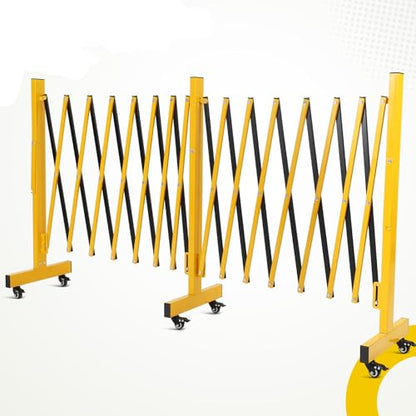 GarveeTech Metal Expandable Barricade, 11 ft Folding Safety Traffic Driveway Gate, Portable Crowd Control Barriers Fence - size: 11FT