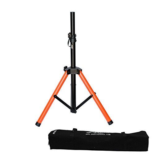 Audio2000'S AST4398 Short Tripod PA Speaker Stand with High-Visibility Orange Tripod Base for Added Safety and Style and with 1 Durable Canvas Carrying Bag for Storage and Transportation