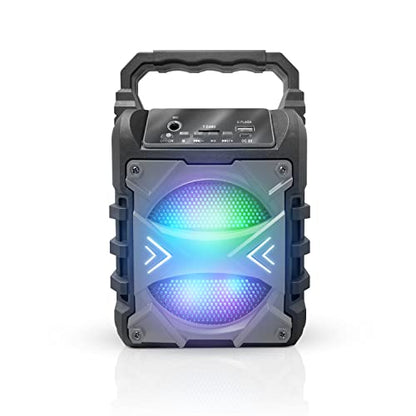 Top Tech Jet-4 Bluetooth Speaker, 400W, 4" Woofer, Rich Bass, 6hr Playtime, Disco Lights, Karaoke Mode, TWS, 100ft Range, USB, TF, Mic Input, Portable Speaker (Grey) - color: Grey